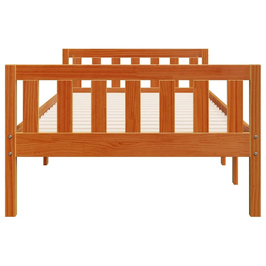 Lit pour enfants sans matelas cire marron 90x200 cm pin massif - 6