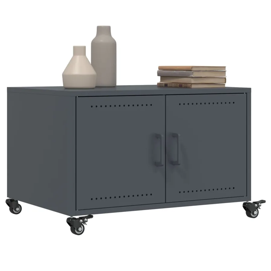 Table basse anthracite 68x50x43,5 cm acier - 5