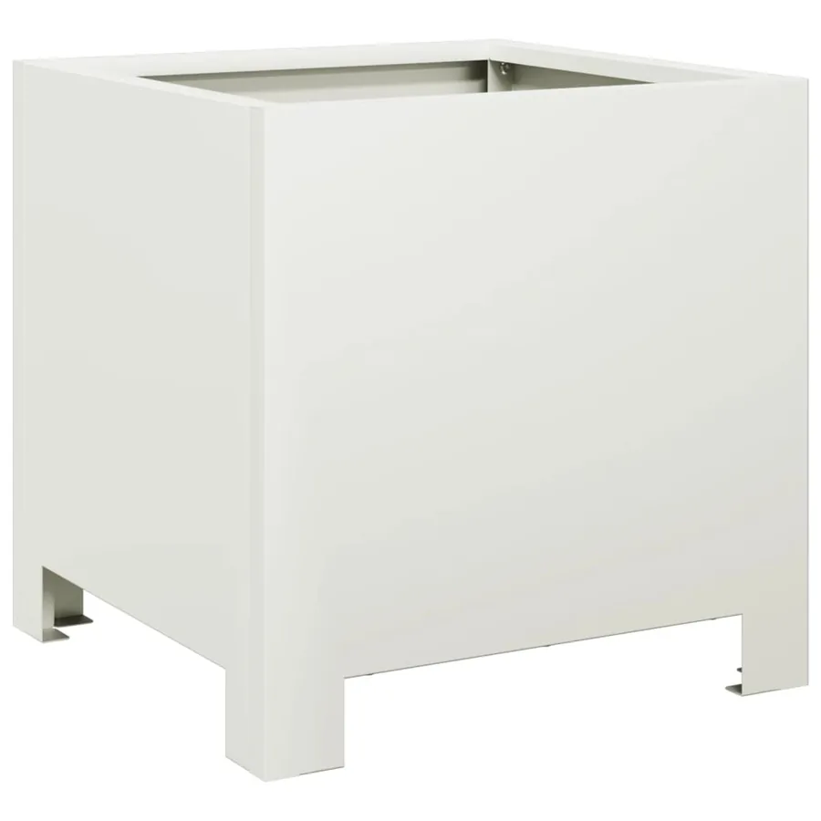 Jardinières 2 pcs blanc 30x30x30 cm acier - 8