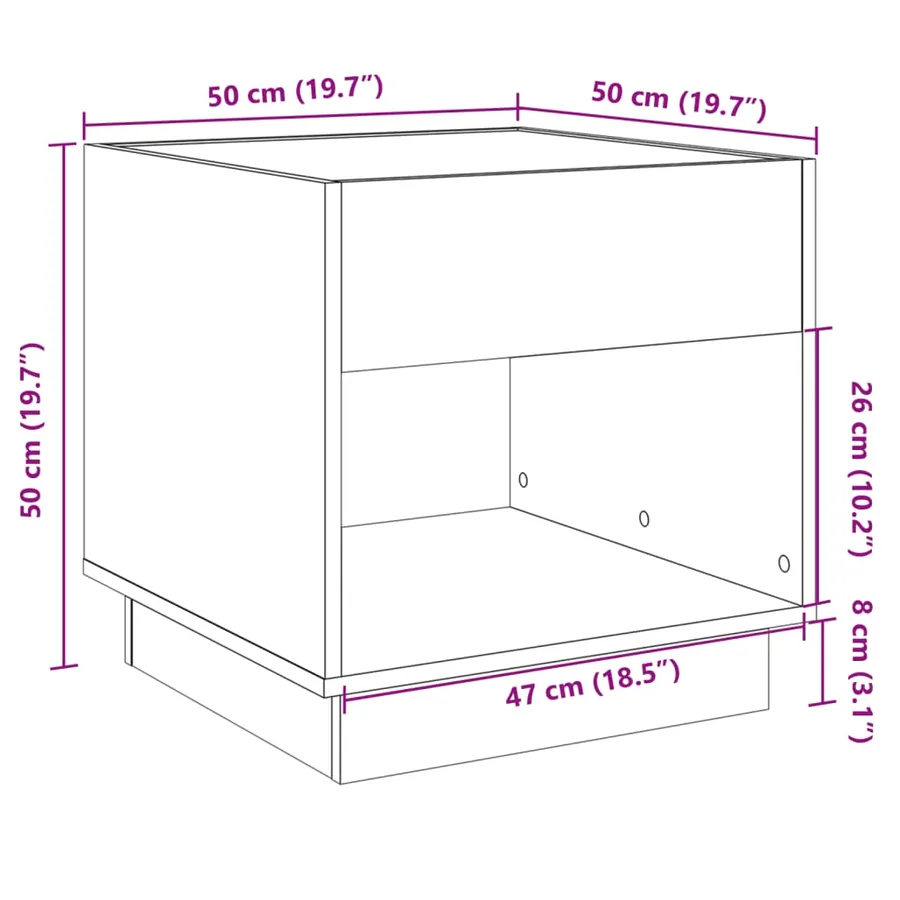Table basse avec LED infini blanc 50x50x50 cm - 13
