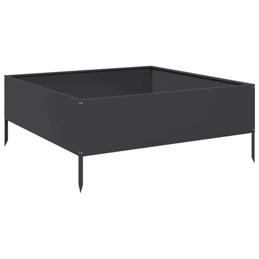 Lit surélevé de jardin noir 100x100x41 cm acier - 2
