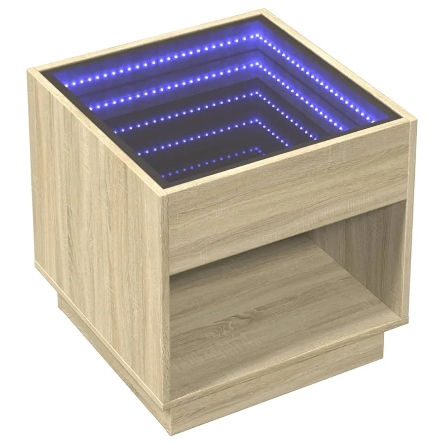 Table basse avec LED infini chêne sonoma 50x50x50 cm - 3