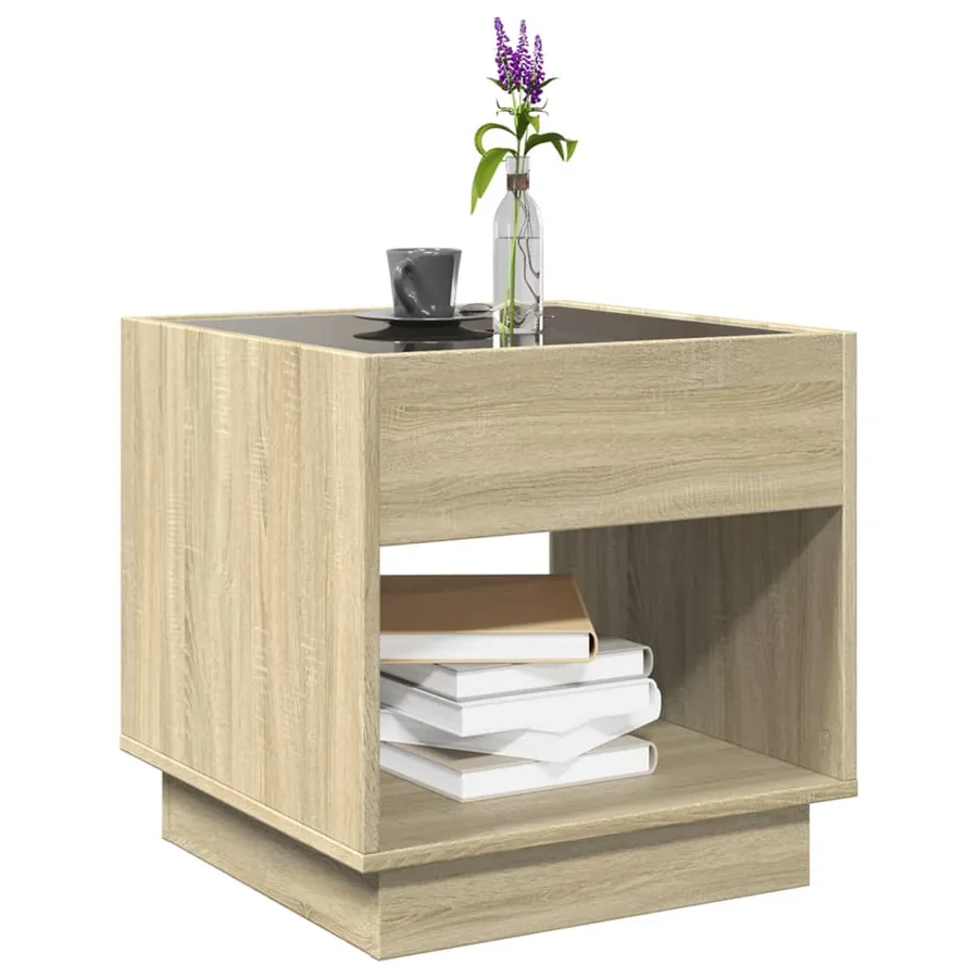 Table basse avec LED infini chêne sonoma 50x50x50 cm - 5