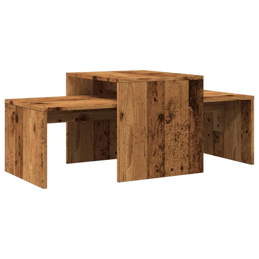 Table basse vieux bois 100x48x40 cm bois d'ingénierie - 2