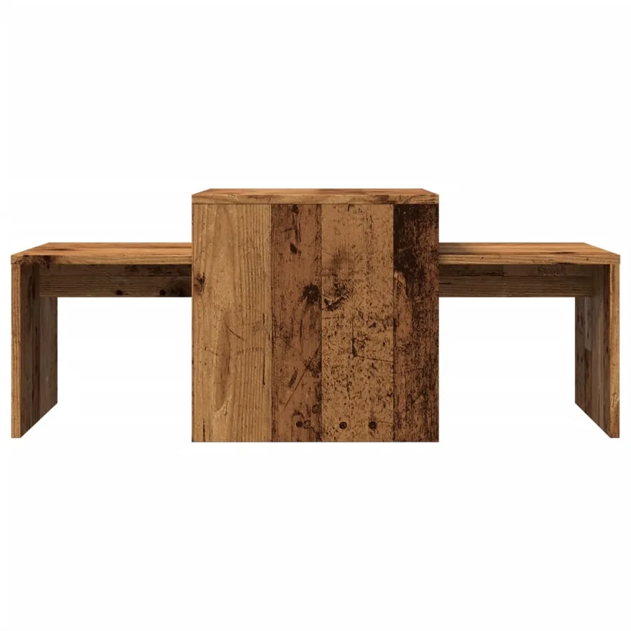 Table basse vieux bois 100x48x40 cm bois d'ingénierie - 4