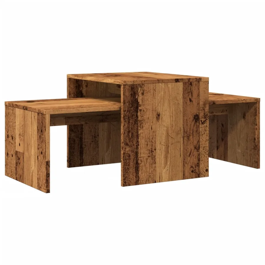 Table basse vieux bois 100x48x40 cm bois d'ingénierie - 6
