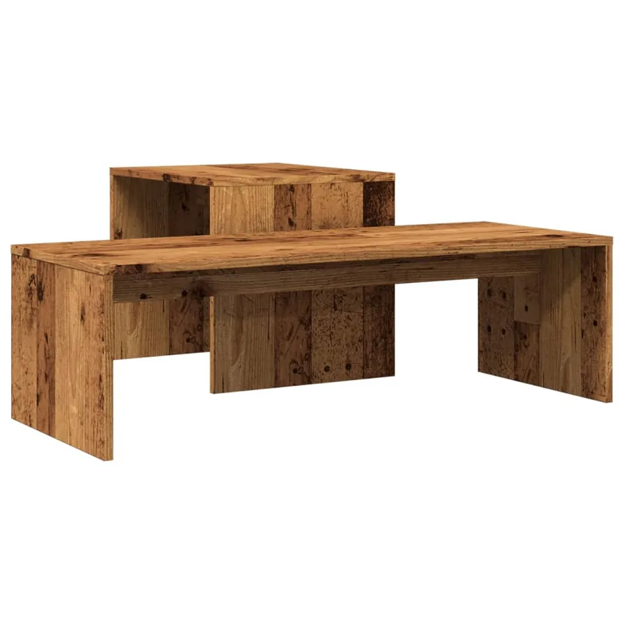 Table basse vieux bois 100x48x40 cm bois d'ingénierie - 7