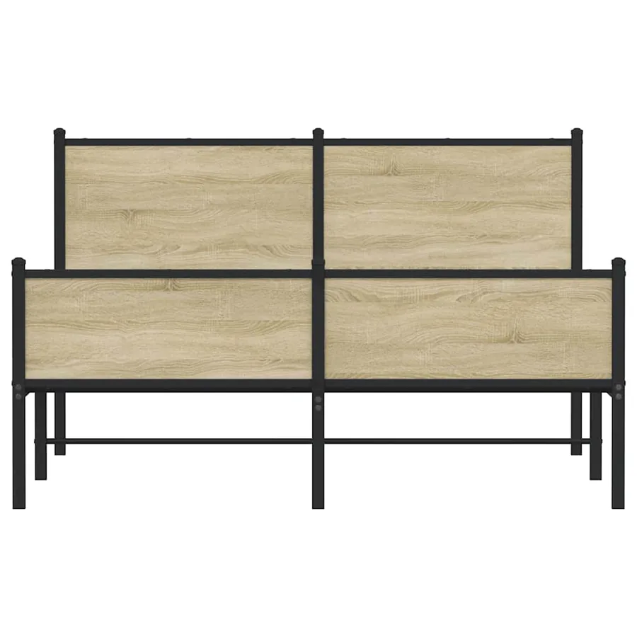 Cadre de lit en métal sans matelas chêne sonoma 150x200 cm - 5