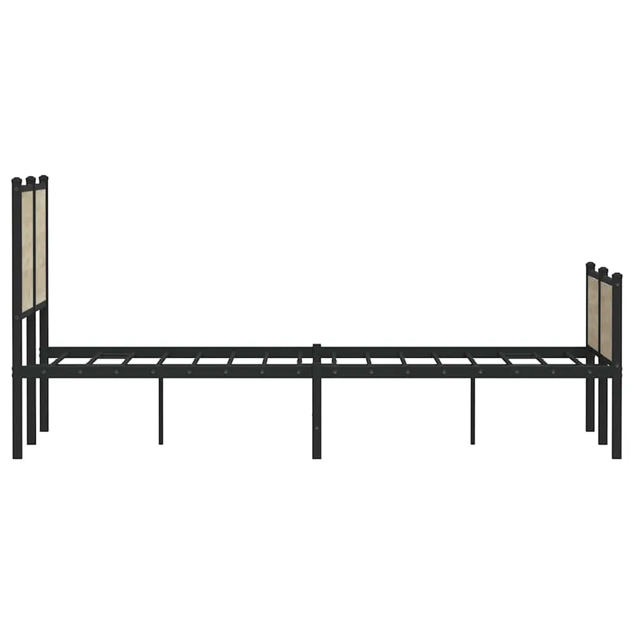 Cadre de lit en métal sans matelas chêne sonoma 150x200 cm - 6