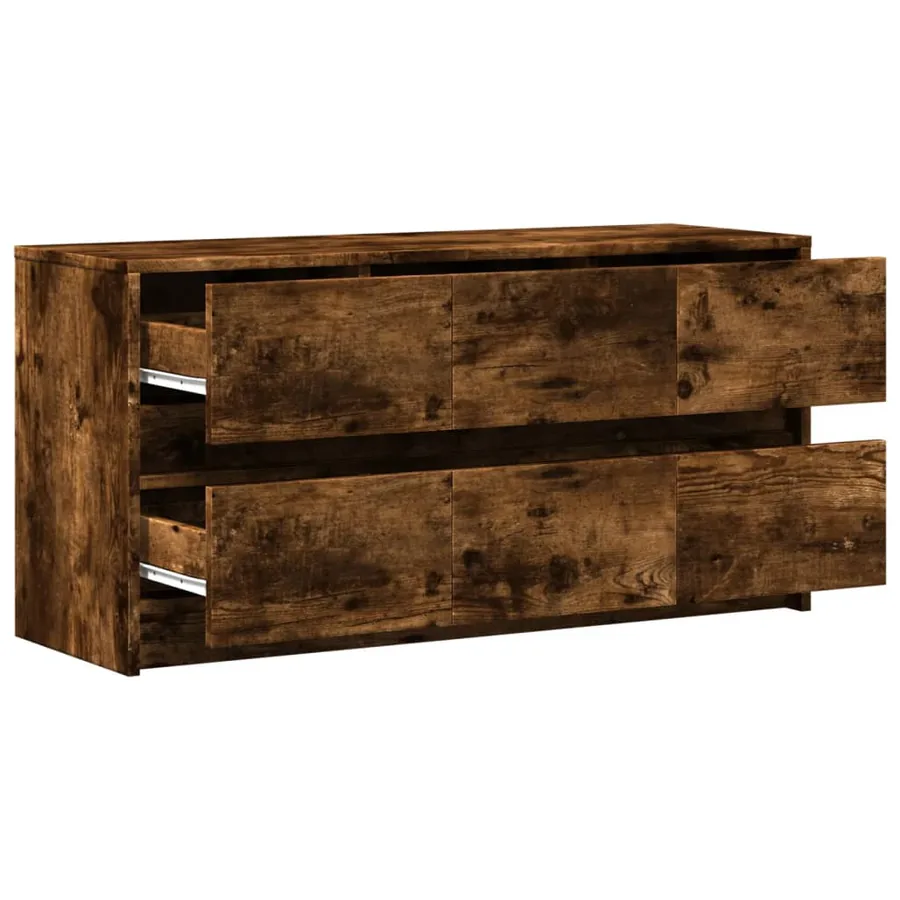 Meuble TV avec LED chêne fumé 100x34x50 cm bois d'ingénierie - 12