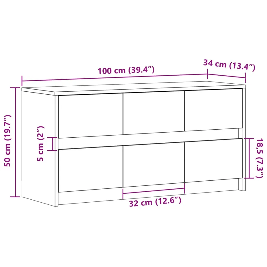 Meuble TV avec LED chêne fumé 100x34x50 cm bois d'ingénierie - 14