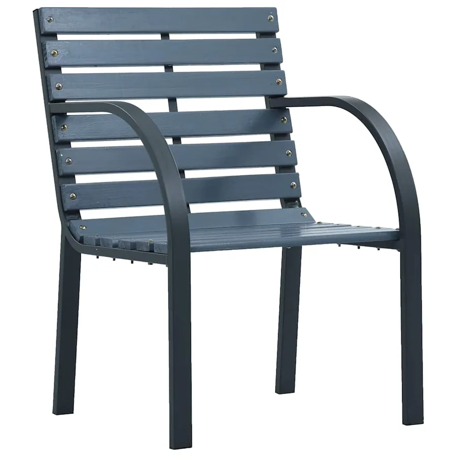 Chaises de jardin lot de 2 sapin massif acier enduit de poudre - 2