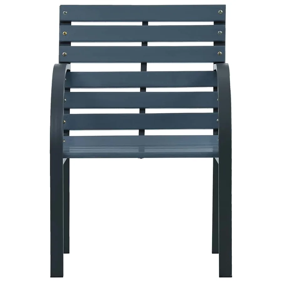 Chaises de jardin lot de 2 sapin massif acier enduit de poudre - 3