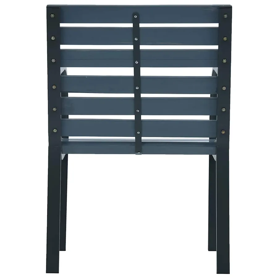 Chaises de jardin lot de 2 sapin massif acier enduit de poudre - 5