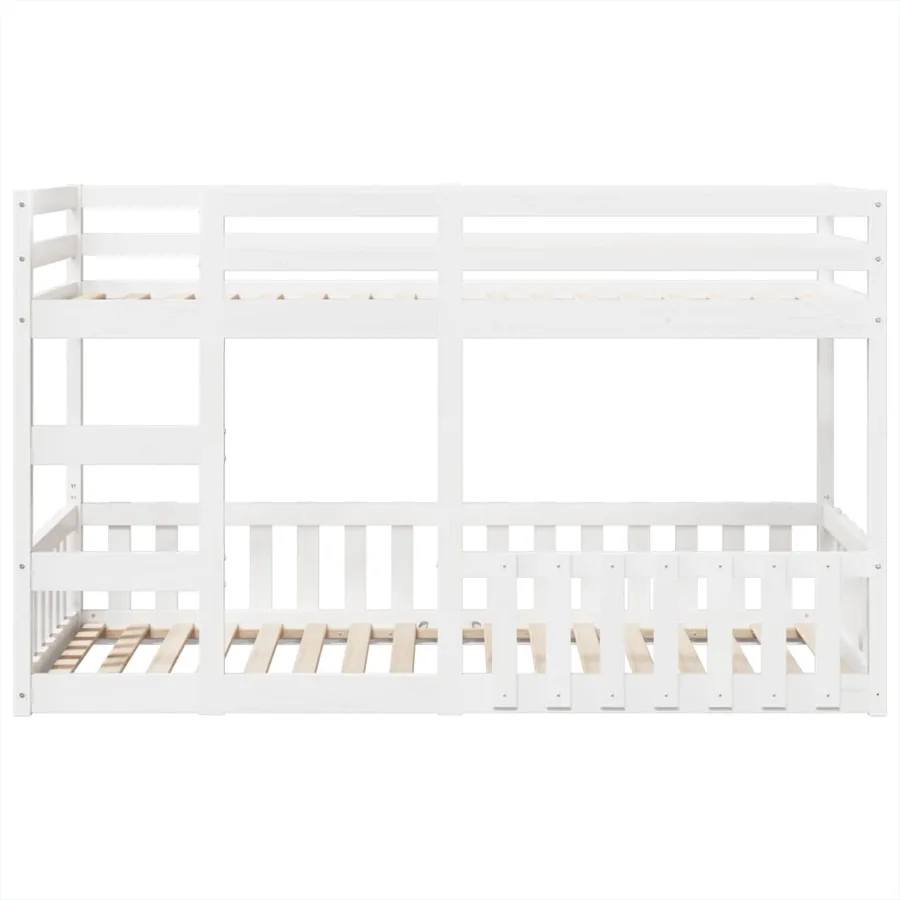 Lit superposé Blanc 90x200 cm Bois de pin massif - 5