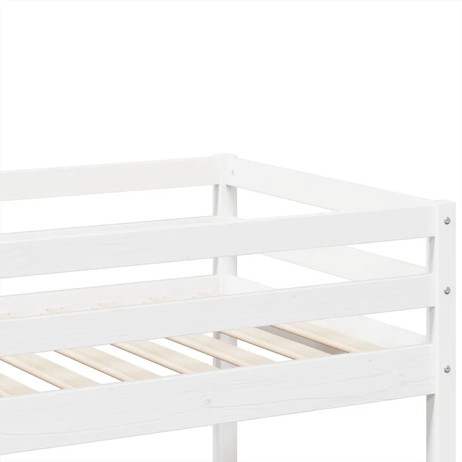 Lit superposé Blanc 90x200 cm Bois de pin massif - 8