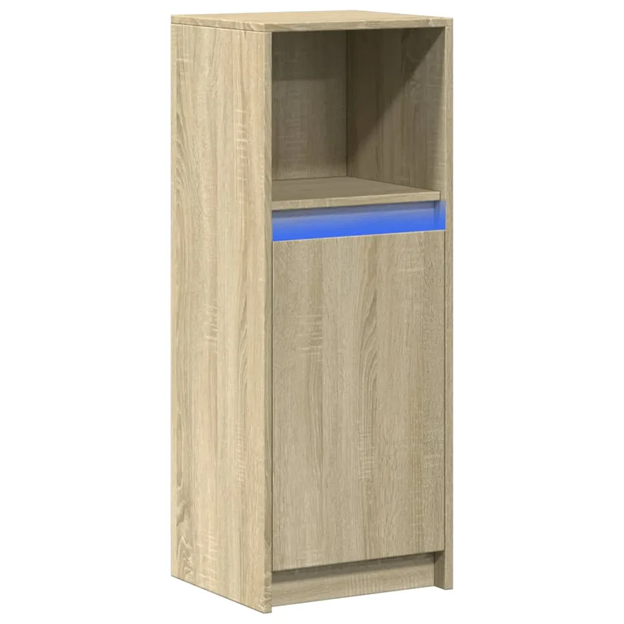 Buffet avec LED chêne sonoma 38x34x100 cm bois d'ingénierie - 3