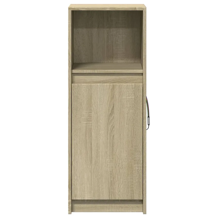 Buffet avec LED chêne sonoma 38x34x100 cm bois d'ingénierie - 6
