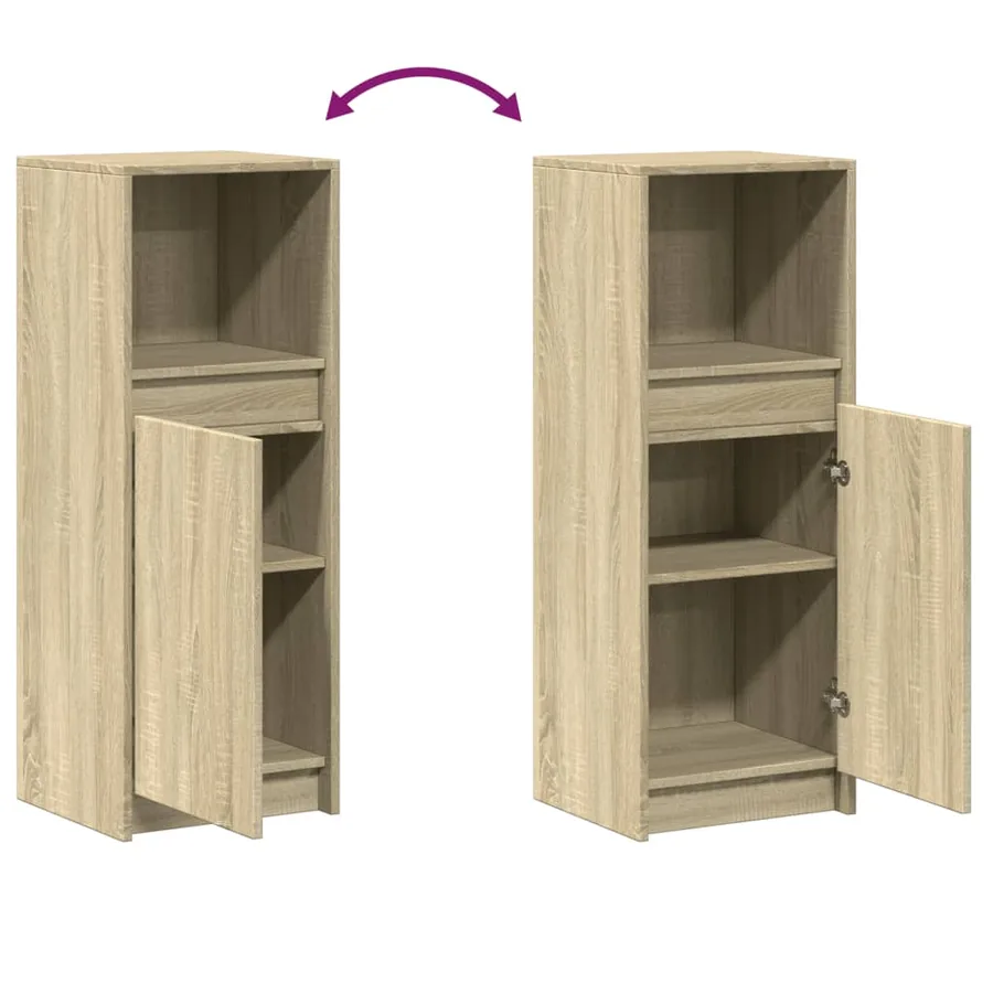 Buffet avec LED chêne sonoma 38x34x100 cm bois d'ingénierie - 9