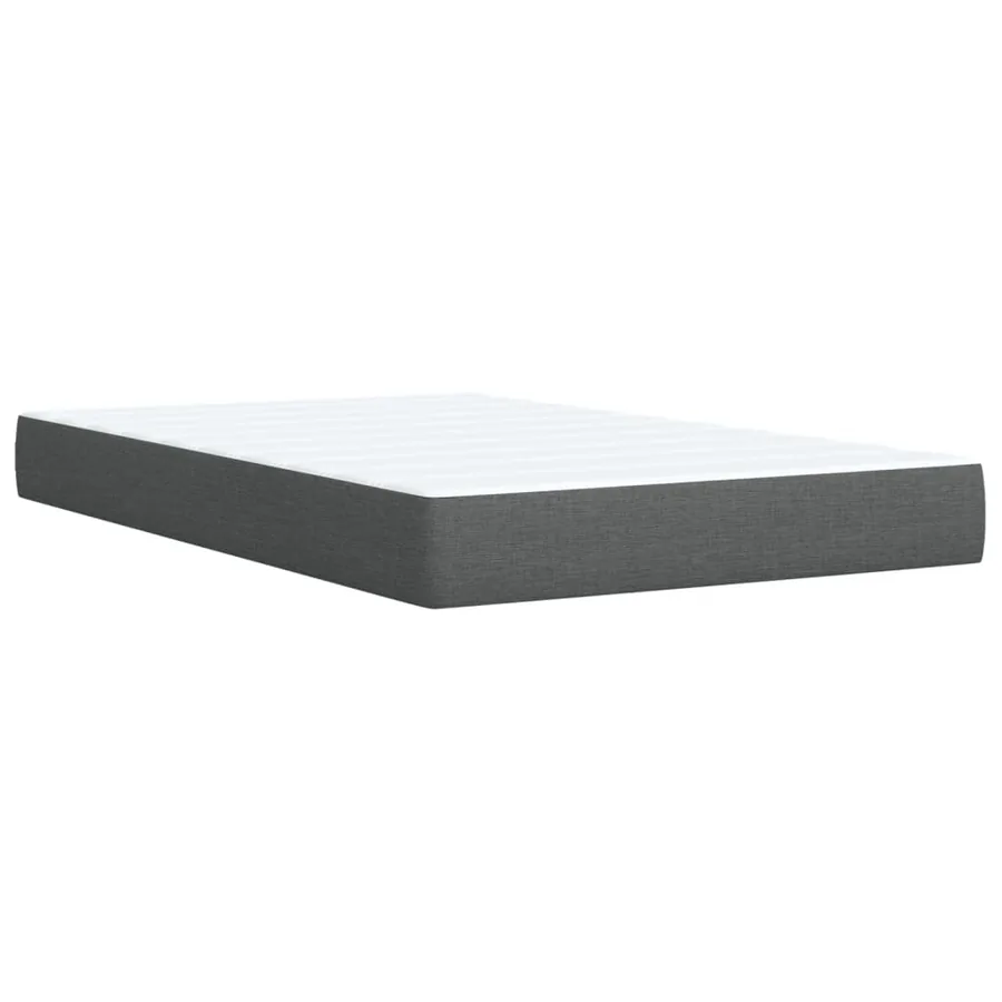 Sommier à lattes de lit avec matelas Gris foncé 120x200cm Tissu - 10