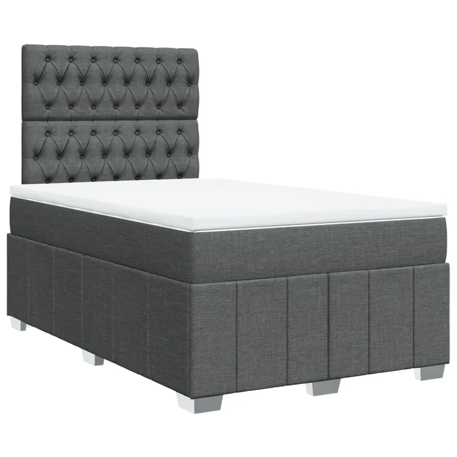 Sommier à lattes de lit avec matelas Gris foncé 120x200cm Tissu - 2