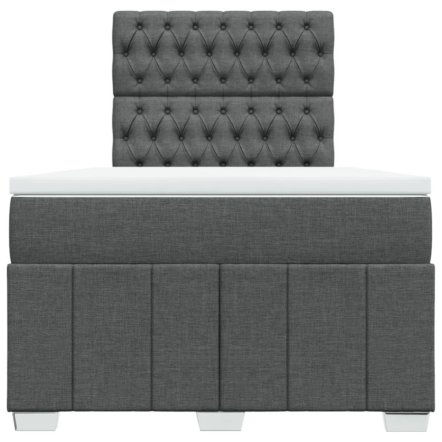 Sommier à lattes de lit avec matelas Gris foncé 120x200cm Tissu - 4