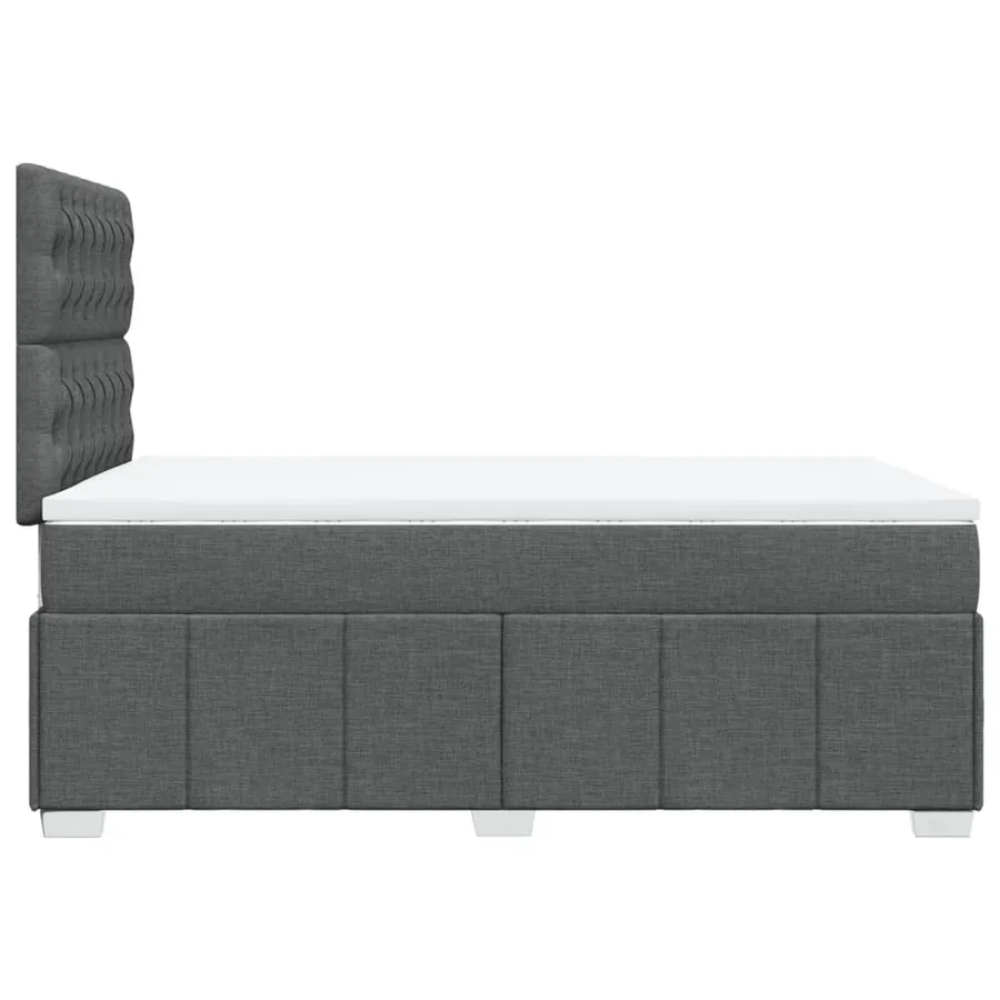 Sommier à lattes de lit avec matelas Gris foncé 120x200cm Tissu - 5