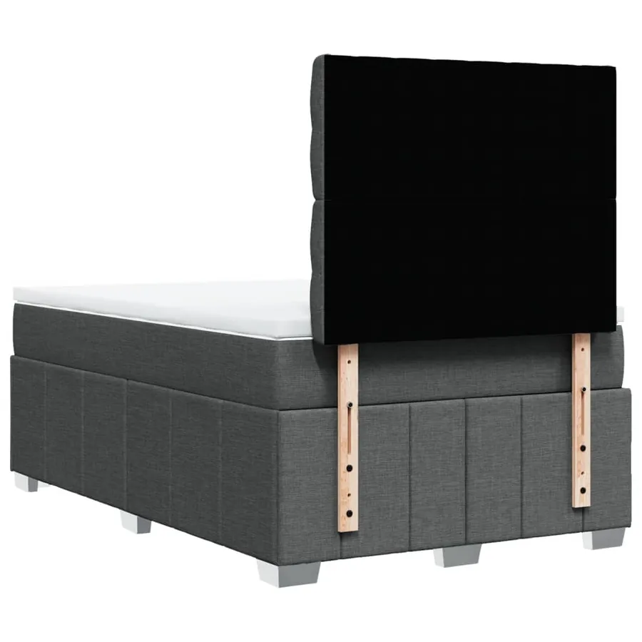Sommier à lattes de lit avec matelas Gris foncé 120x200cm Tissu - 6