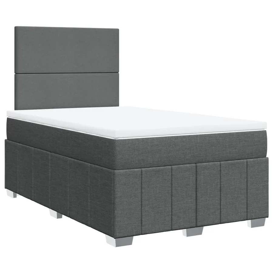 Sommier à lattes de lit avec matelas Gris foncé 120x200cm Tissu - 2