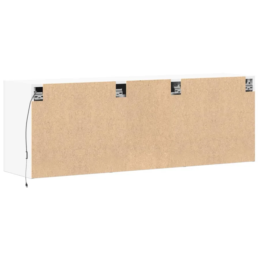 Meuble TV mural avec lumières LED blanc 130x31x45 cm - 8