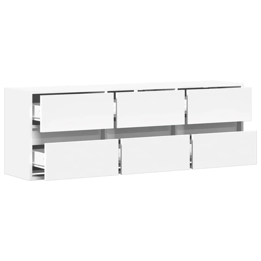 Meuble TV mural avec lumières LED blanc 130x31x45 cm - 9