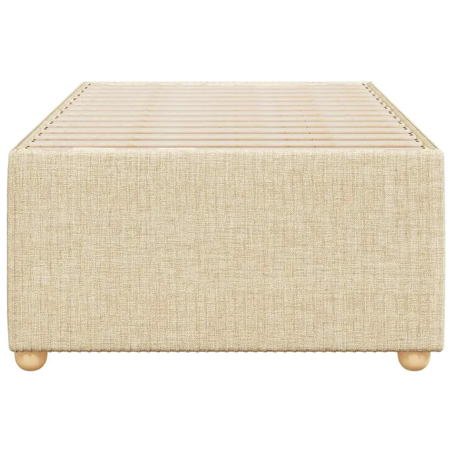 Cadre de lit sans matelas crème 90x200 cm tissu - 4
