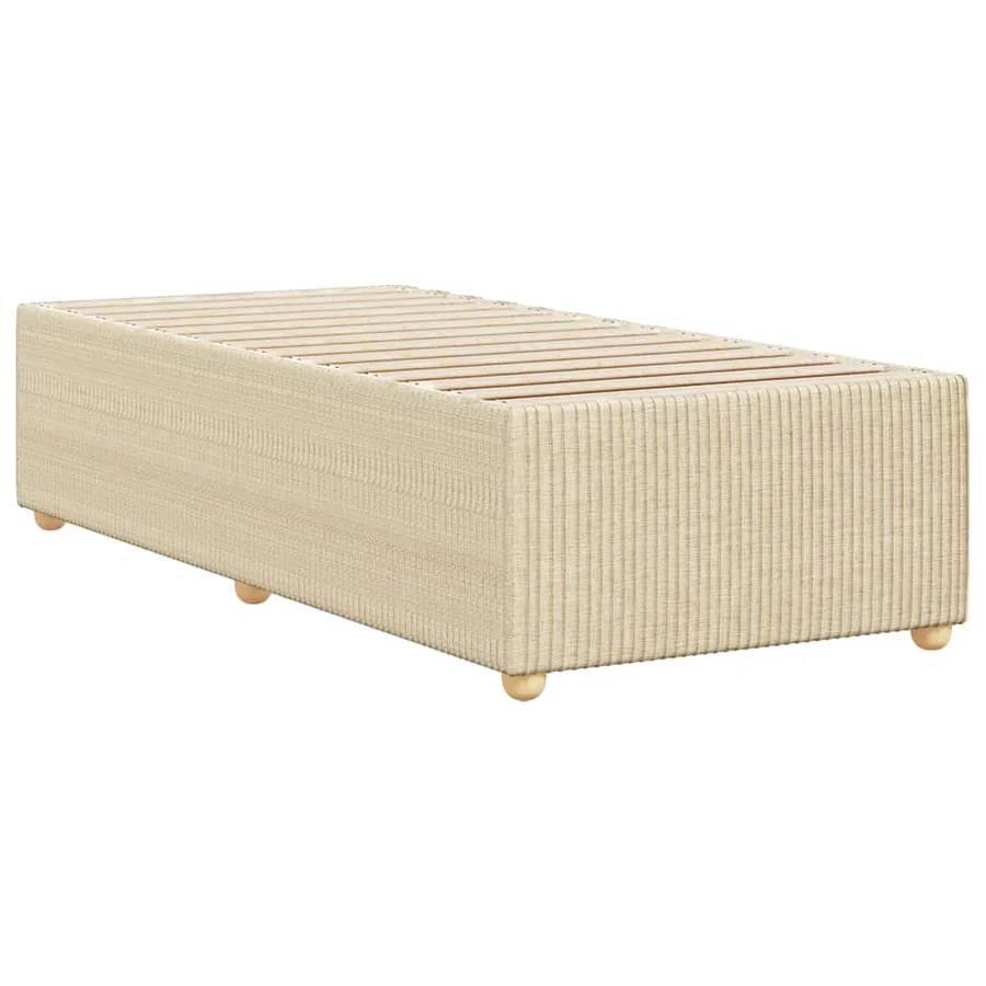 Cadre de lit sans matelas crème 90x200 cm tissu - 6