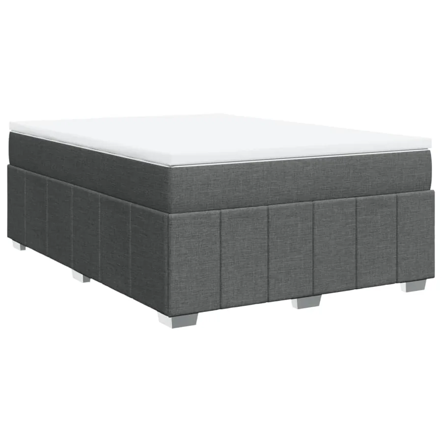 Sommier à lattes de lit avec matelas Gris foncé 160x200cm Tissu - 2
