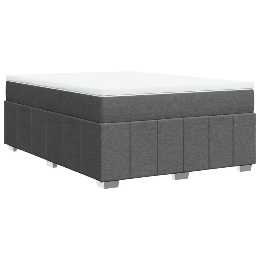 Sommier à lattes de lit avec matelas Gris foncé 160x200cm Tissu - 9