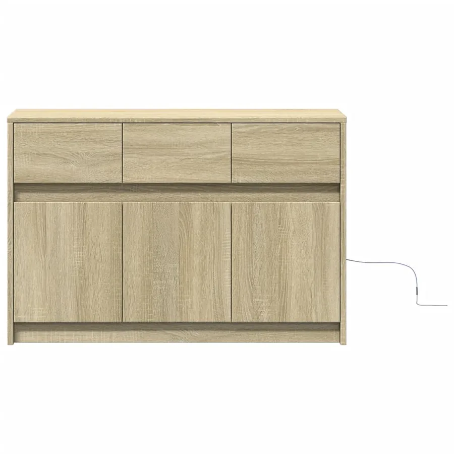 Meuble TV avec LED chêne sonoma 91x34x61 cm bois d'ingénierie - 6