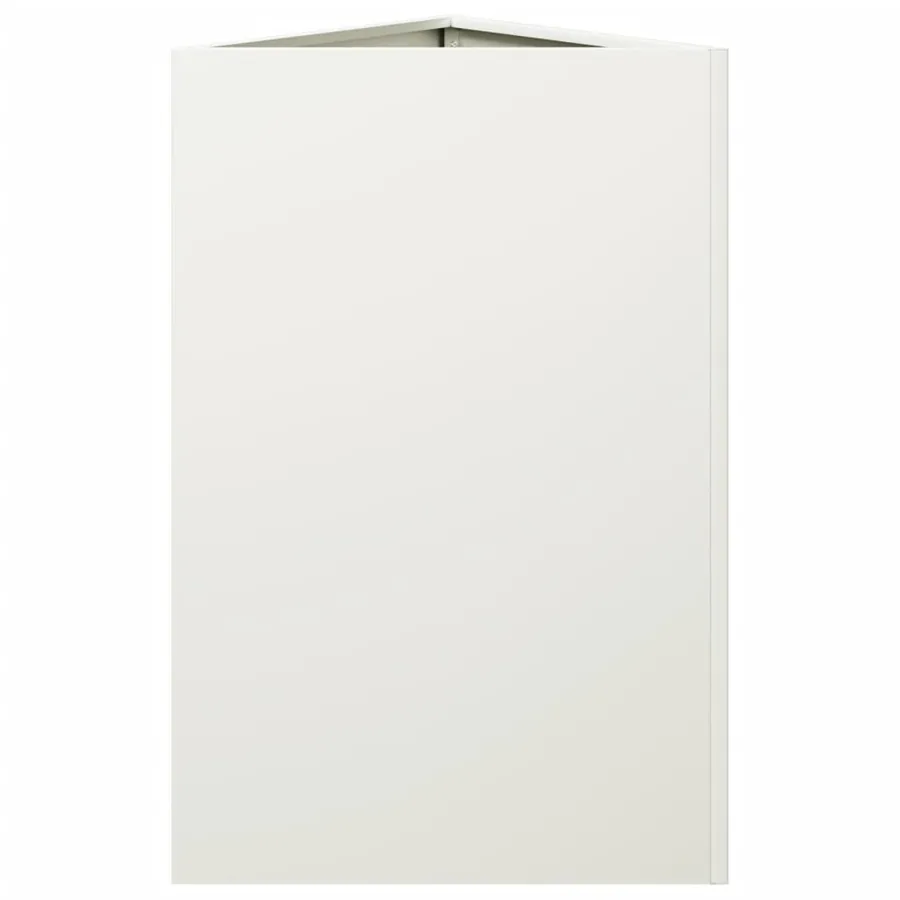 Jardinières 2 pcs blanc triangulaire 50x43x75 cm acier - 7