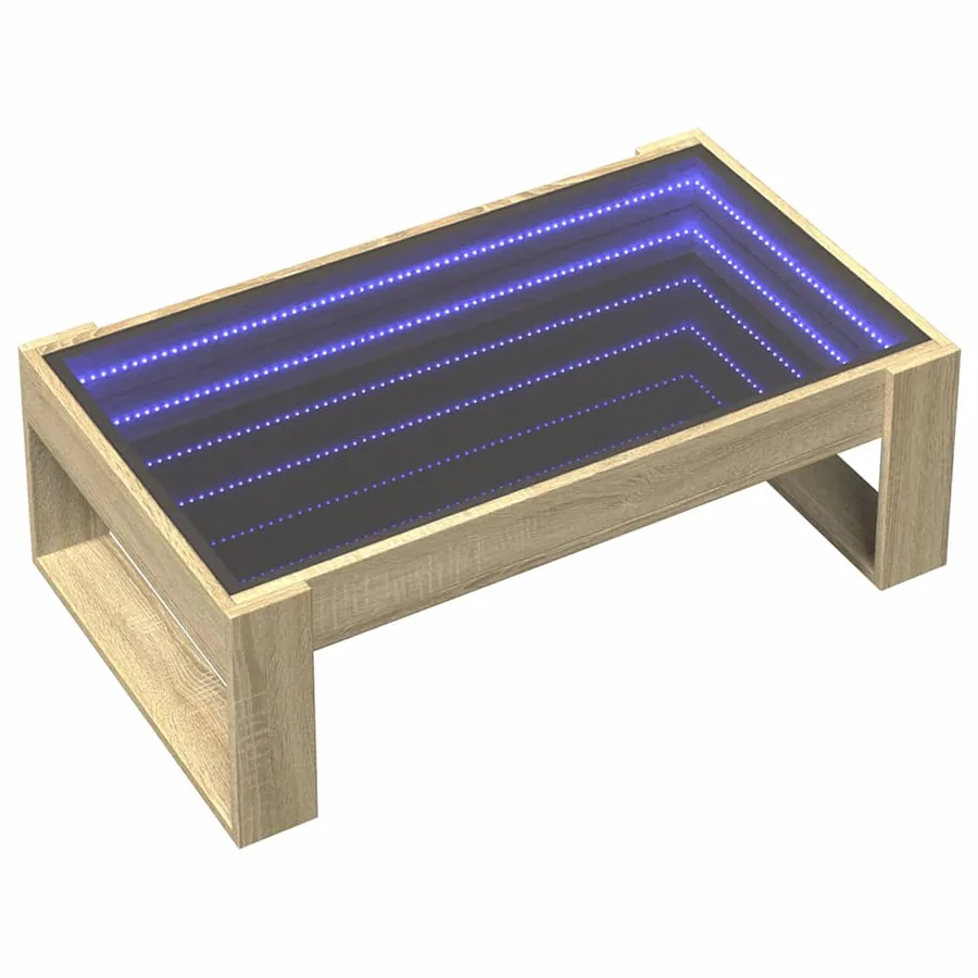 Table basse avec LED infini chêne sonoma 90x53x30 cm - 3