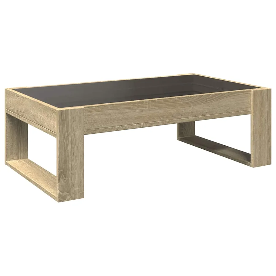 Table basse avec LED infini chêne sonoma 90x53x30 cm - 8