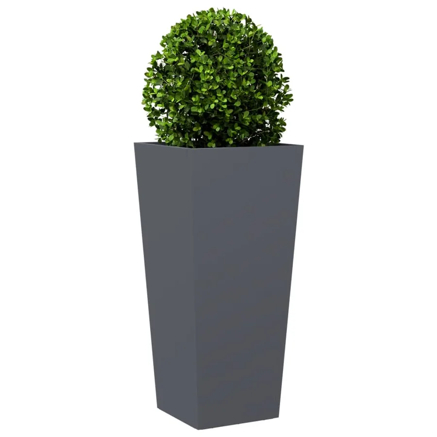Jardinière anthracite 35x35x75 cm acier - 3