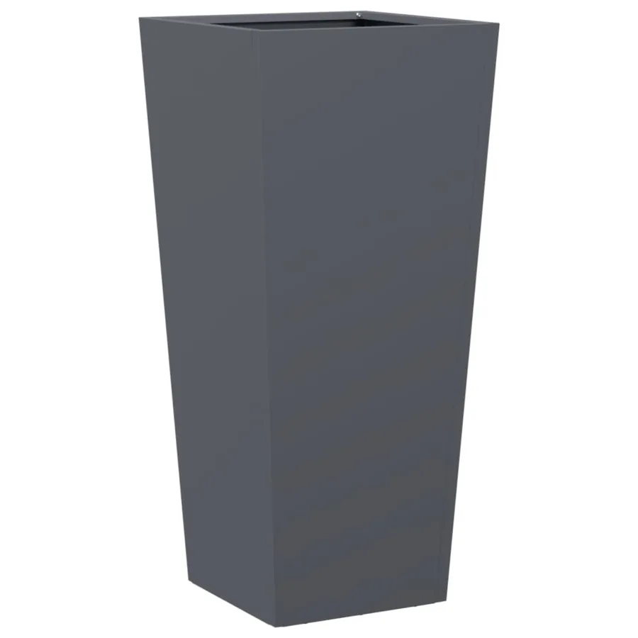 Jardinière anthracite 35x35x75 cm acier - 6