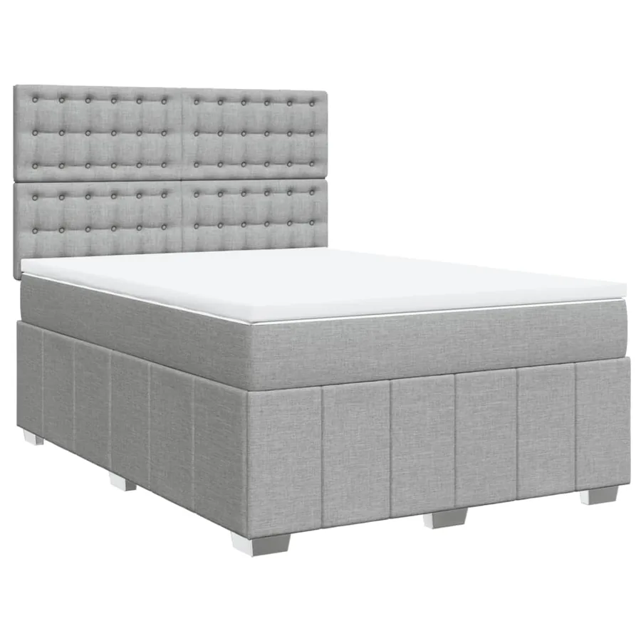 Sommier à lattes de lit avec matelas Gris clair 160x200cm Tissu - 2