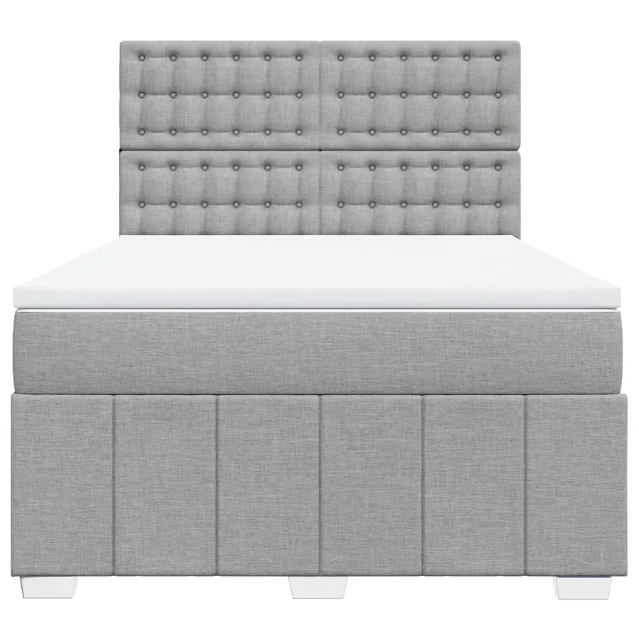Sommier à lattes de lit avec matelas Gris clair 160x200cm Tissu - 4