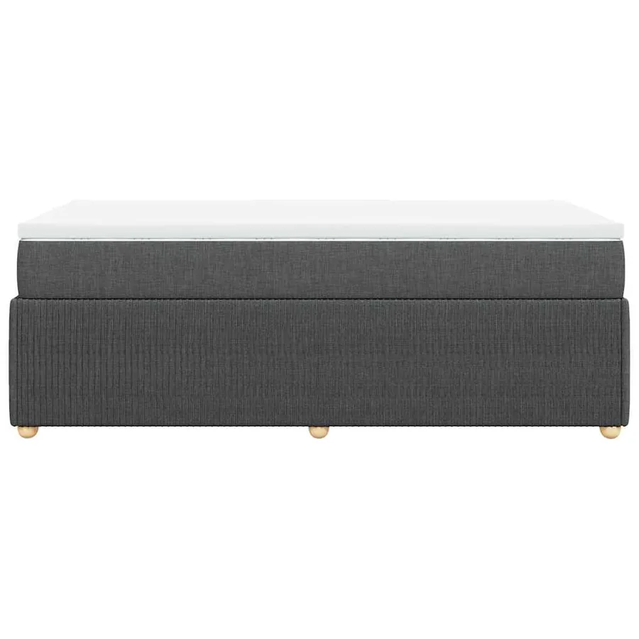 Sommier à lattes de lit avec matelas Gris foncé 90x200 cm Tissu - 5