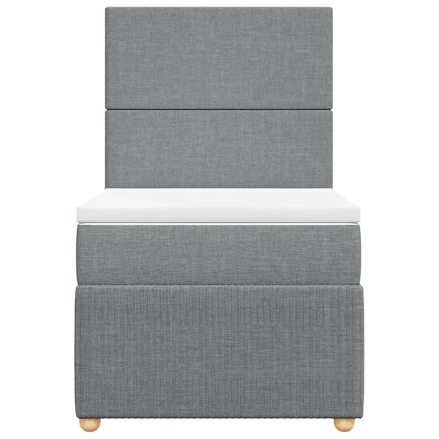 Sommier à lattes de lit avec matelas Gris clair 90x200 cm Tissu - 4