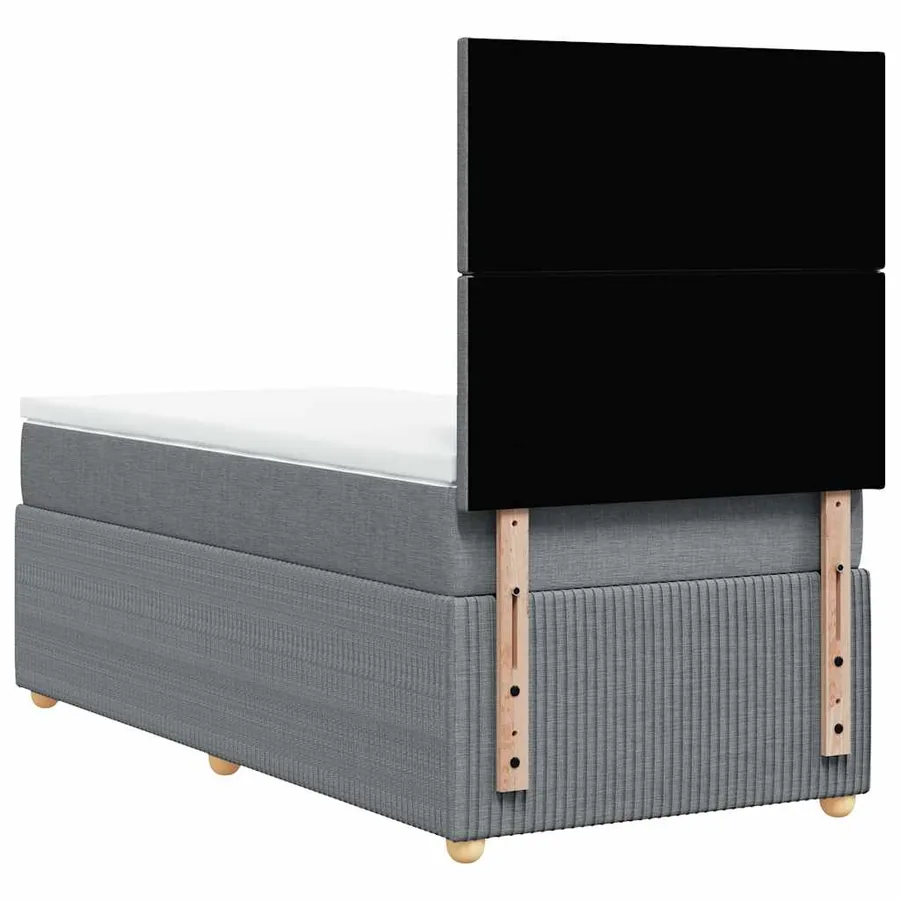 Sommier à lattes de lit avec matelas Gris clair 90x200 cm Tissu - 6