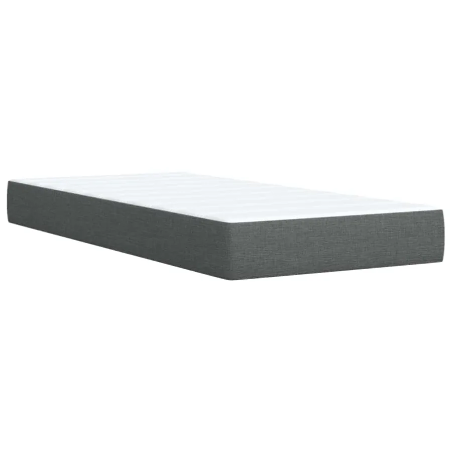 Sommier à lattes de lit avec matelas Gris foncé 90x200 cm Tissu - 10
