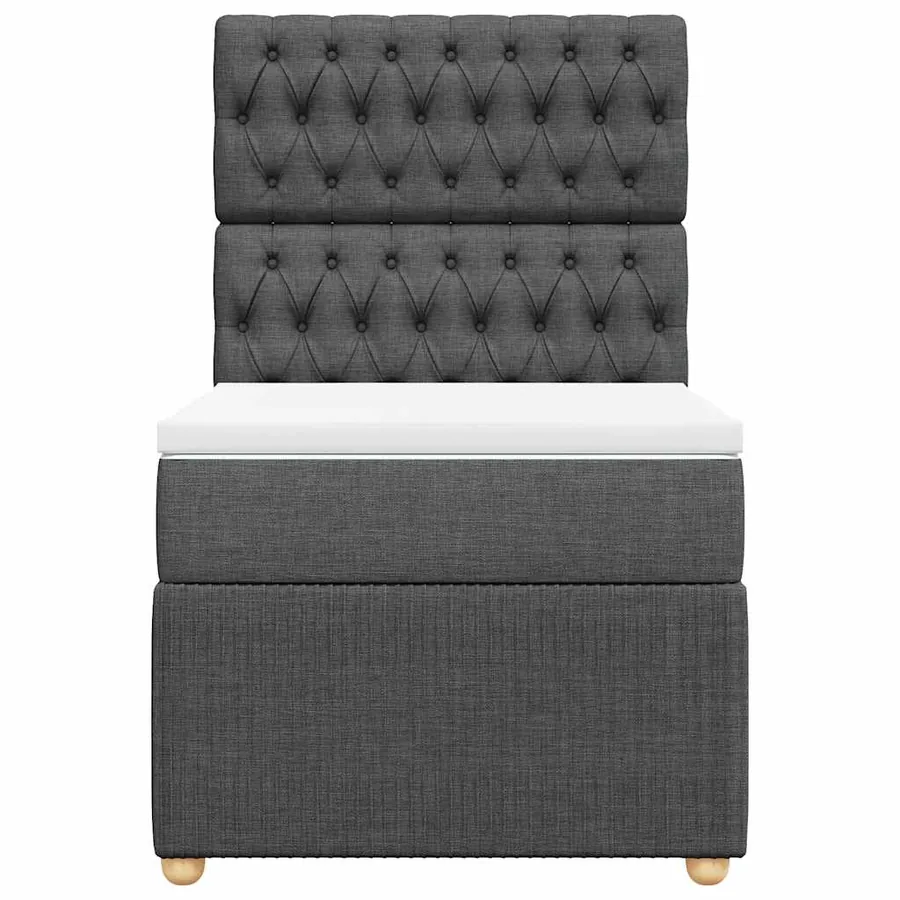 Sommier à lattes de lit avec matelas Gris foncé 90x200 cm Tissu - 4
