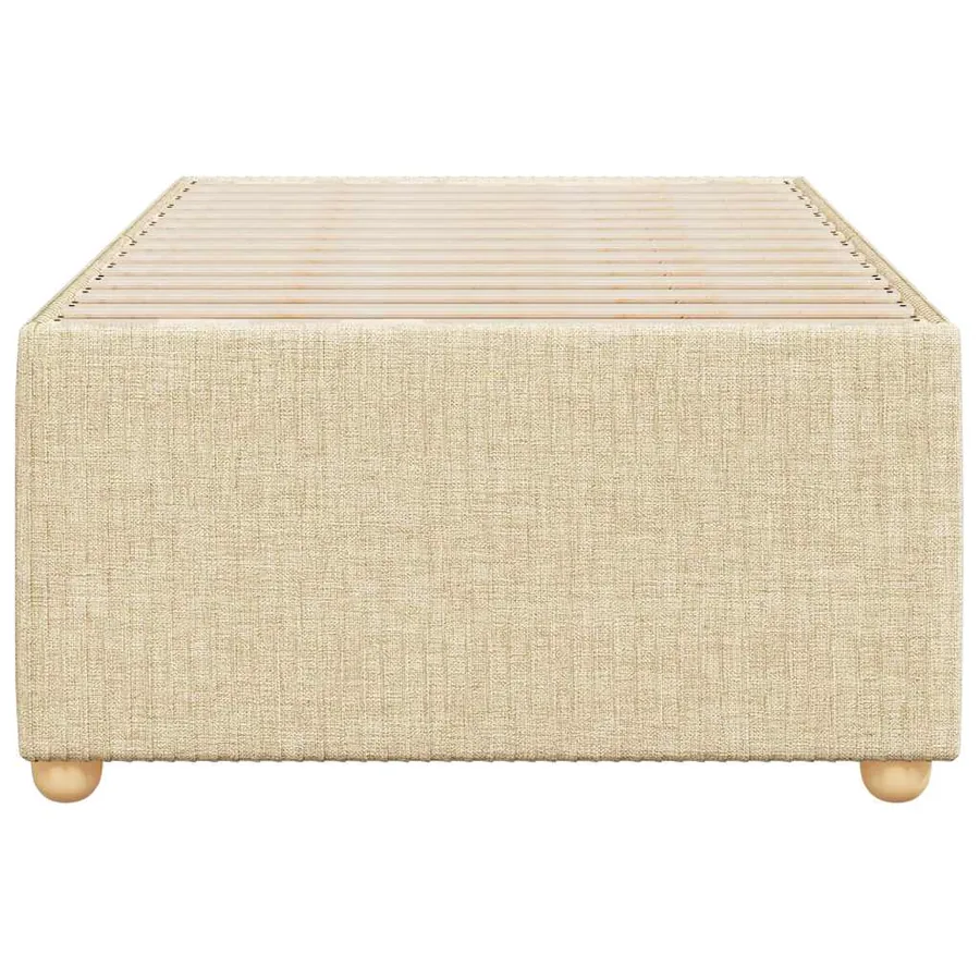 Cadre de lit sans matelas crème 100x200 cm tissu - 4