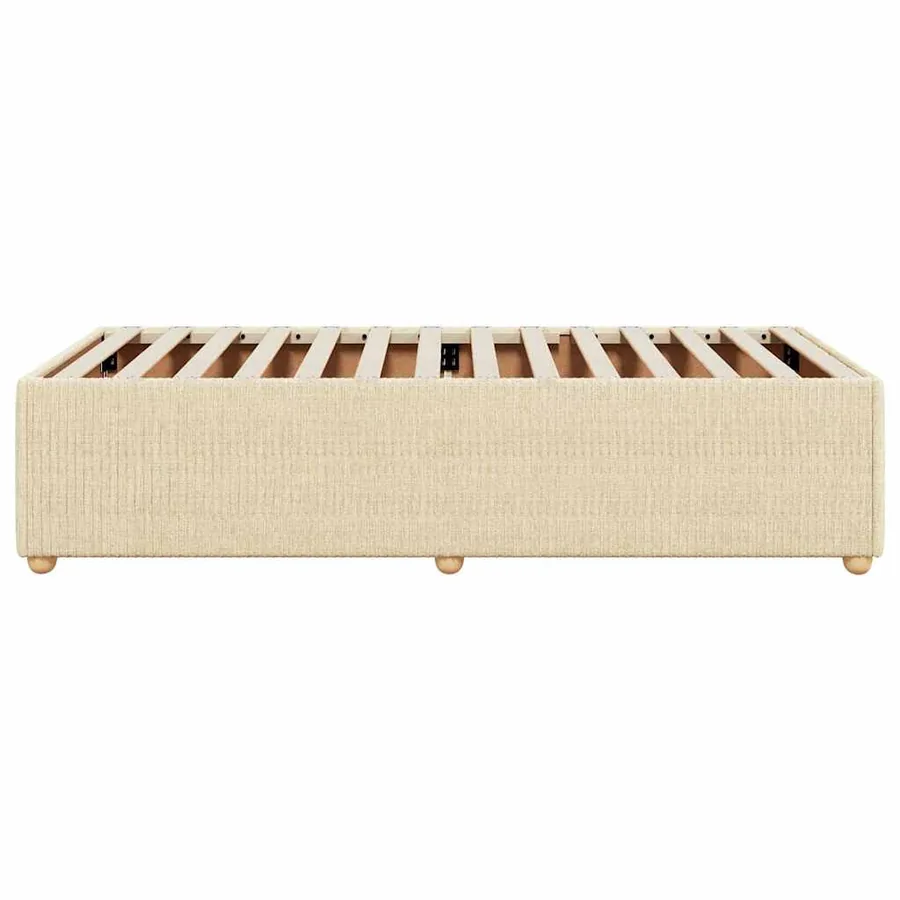 Cadre de lit sans matelas crème 100x200 cm tissu - 5